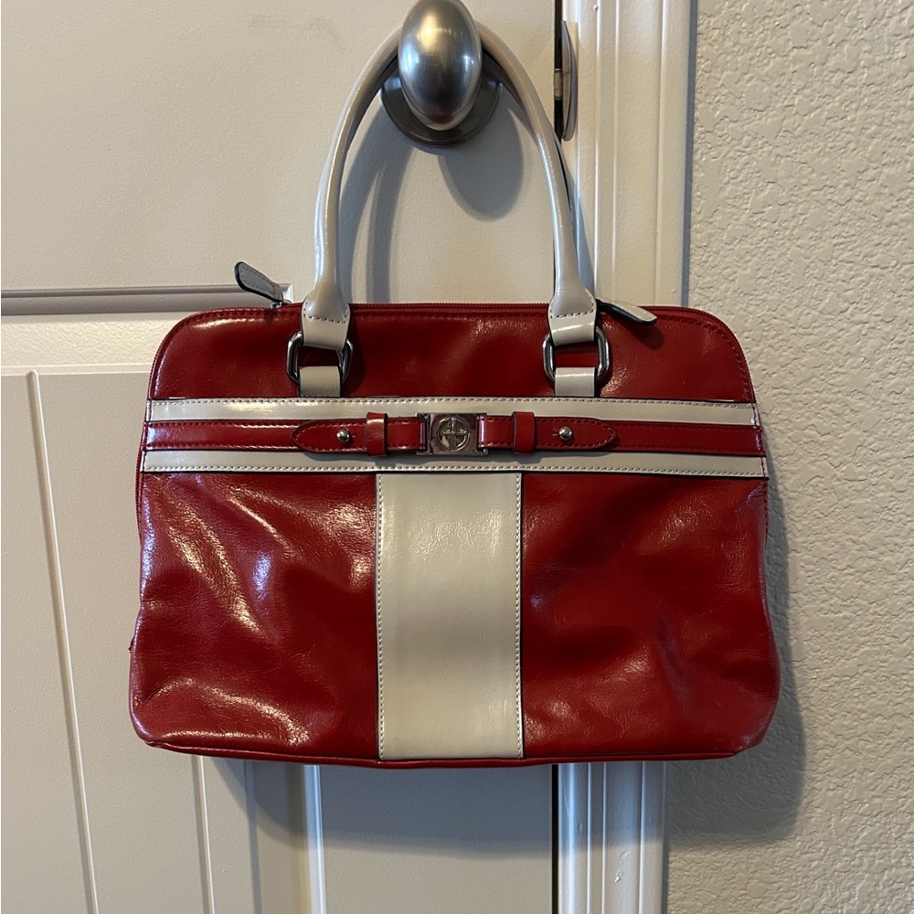 Red and White Handbag